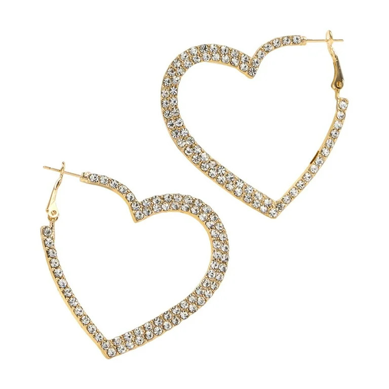 AYYUFE 6 Pairs Women Earrings Heart Shape Rhinestone Individual Hanging Earrings Exaggerated Part... | Walmart (US)