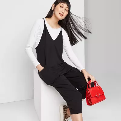 Wild fable v sales neck knit jumpsuit