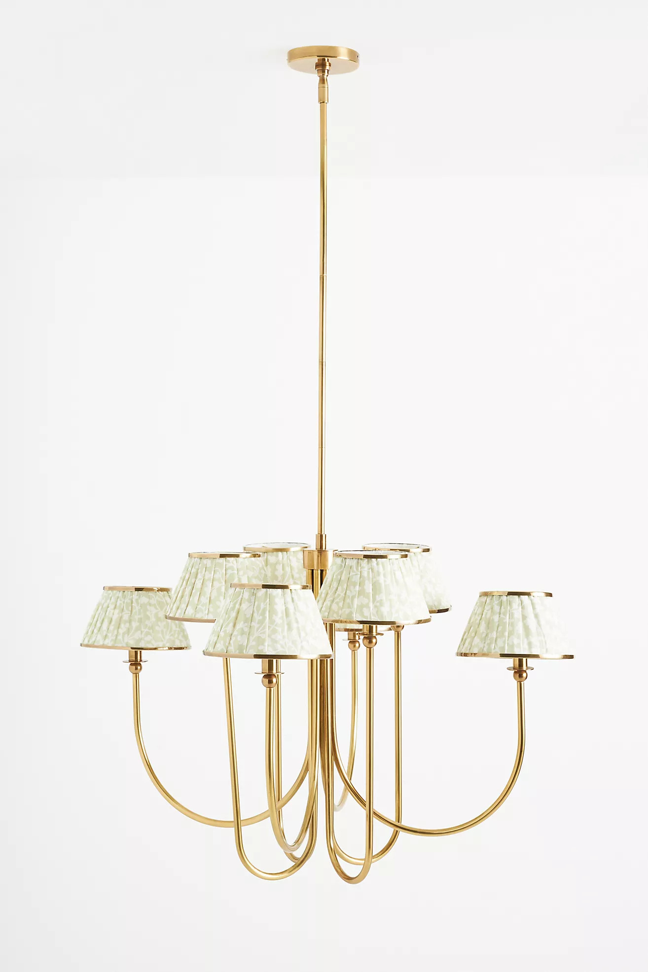 Lee Ruched Printed Shade Brass Chandelier | Anthropologie (US)