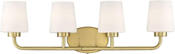 Savoy House 8-4090-4-322 Capra Warm Brass 4-Light Bathroom Vanity Light (31" W x 9" H) | Amazon (US)