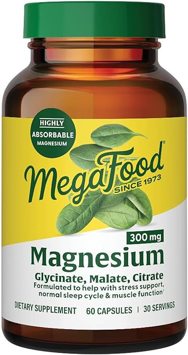 MegaFood Magnesium Glycinate, Citrate, Malate 300mg Supplement - Highly Absorbable Blend to Suppo... | Amazon (US)