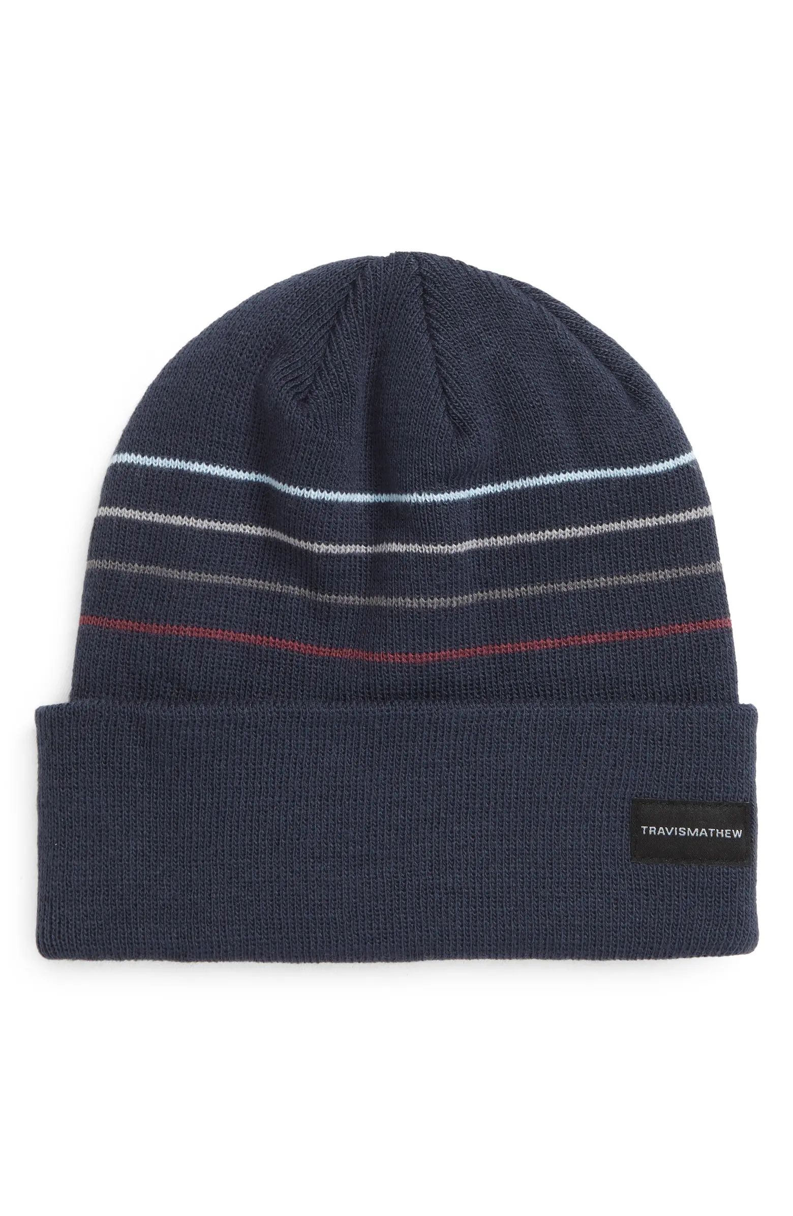 TravisMathew Madlibs Stripe Cuffed Beanie | Nordstrom | Nordstrom