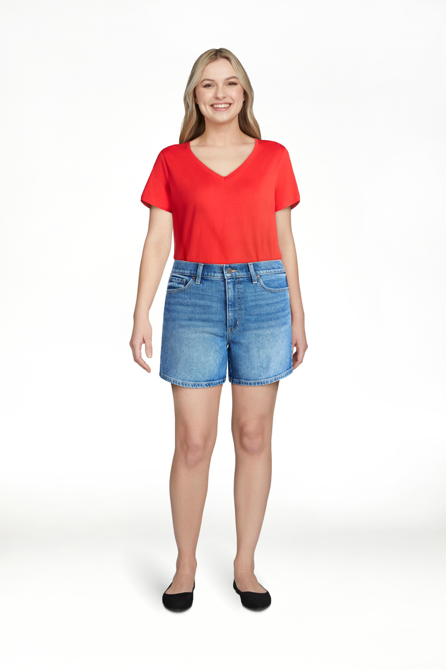 Time and Tru Women's High Rise Denim Shorts, 5" Inseam, Sizes 0-20 | Walmart (US)