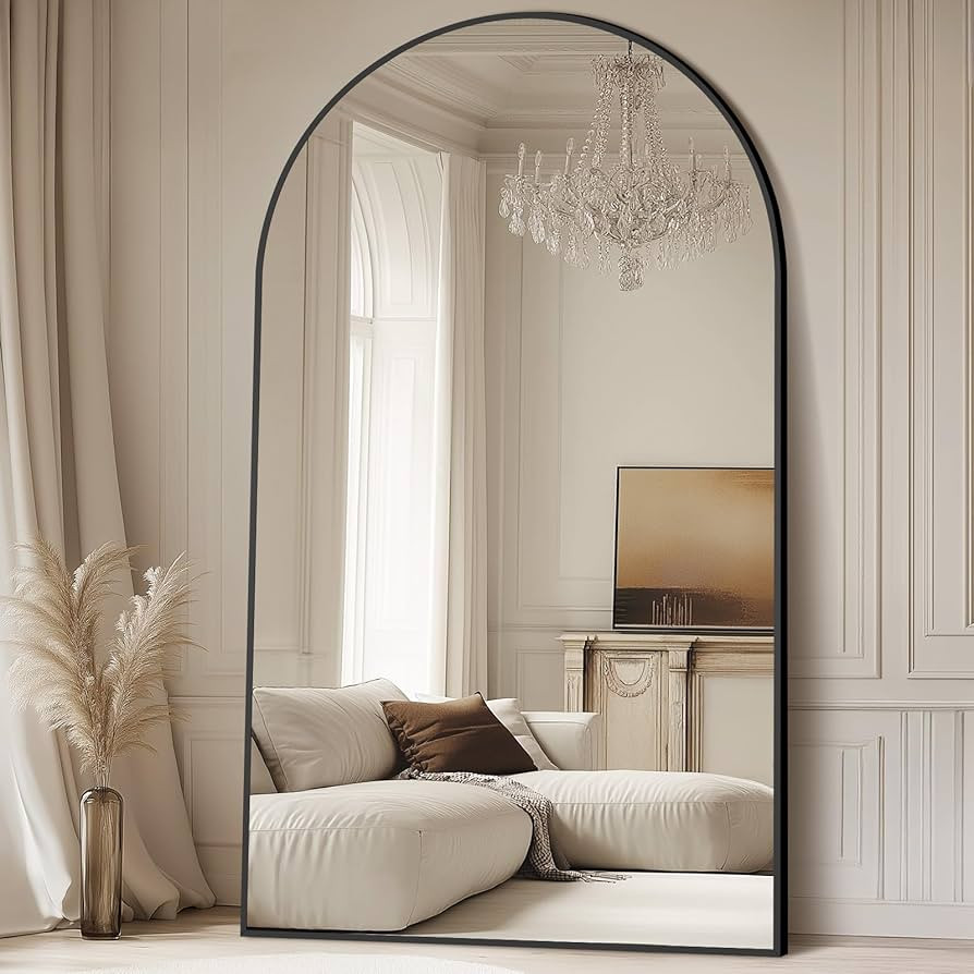 MELOMOIR 76"x44" Oversized Floor Mirror Freestanding, Arched Full Length Mirror for Bedroom Livin... | Amazon (US)