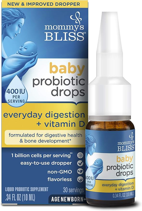 Mommy's Bliss Baby Probiotic Drops + Vitamin D - Gas, Constipation, Colic Symptom Relief - Newbor... | Amazon (US)