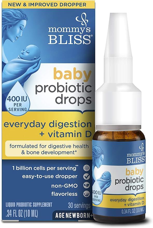 Mommy's Bliss Baby Probiotic Drops + Vitamin D - Gas, Constipation, Colic Symptom Relief - Newbor... | Amazon (US)