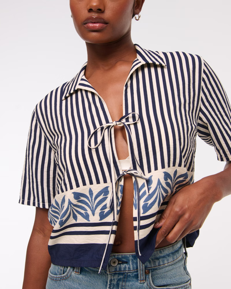 Women's Tie-Front Top | Women's Matching Sets | Abercrombie.com | Abercrombie & Fitch (US)