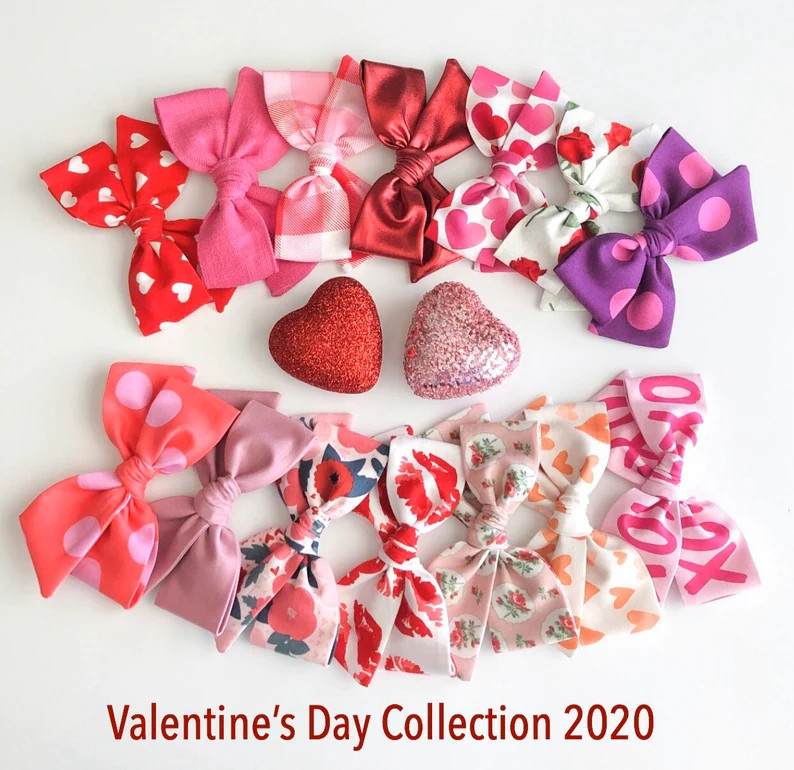 Pink Plaid Valentine Bow - Pink Baby Bows - Hair Bows - Nylon Headbands - Pink Baby Headband - Bo... | Etsy (US)