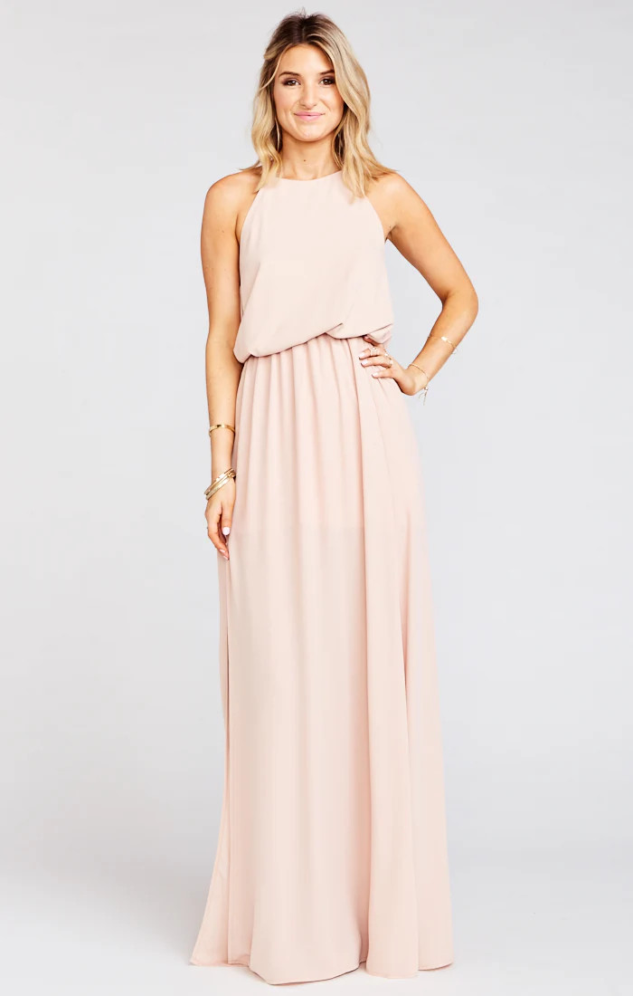 Heather Halter Dress ~ Dusty Blush Crisp | Show Me Your Mumu