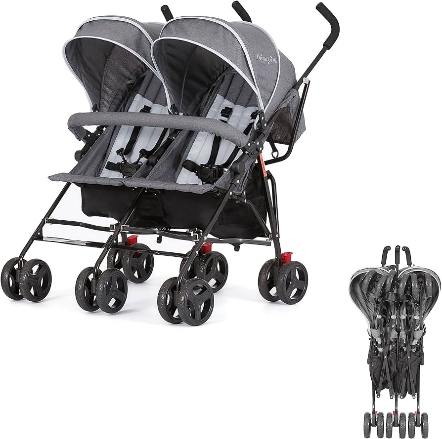 Dream On Me Volgo Twin Umbrella Stroller in Gray, Lightweight Double Stroller for Infant & Toddle... | Amazon (US)