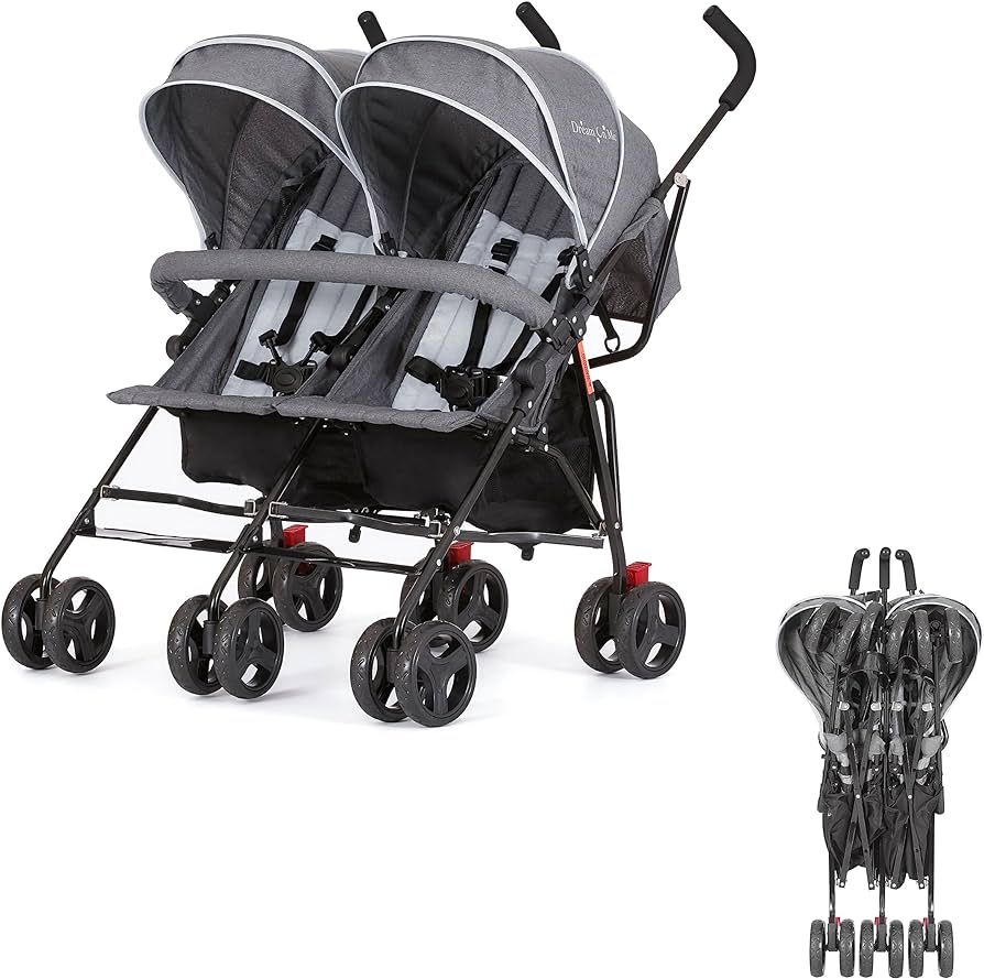 Volgo Twin Umbrella Stroller in Gray, Lightweight Double Stroller for Infant & Toddler, Compact E... | Amazon (US)