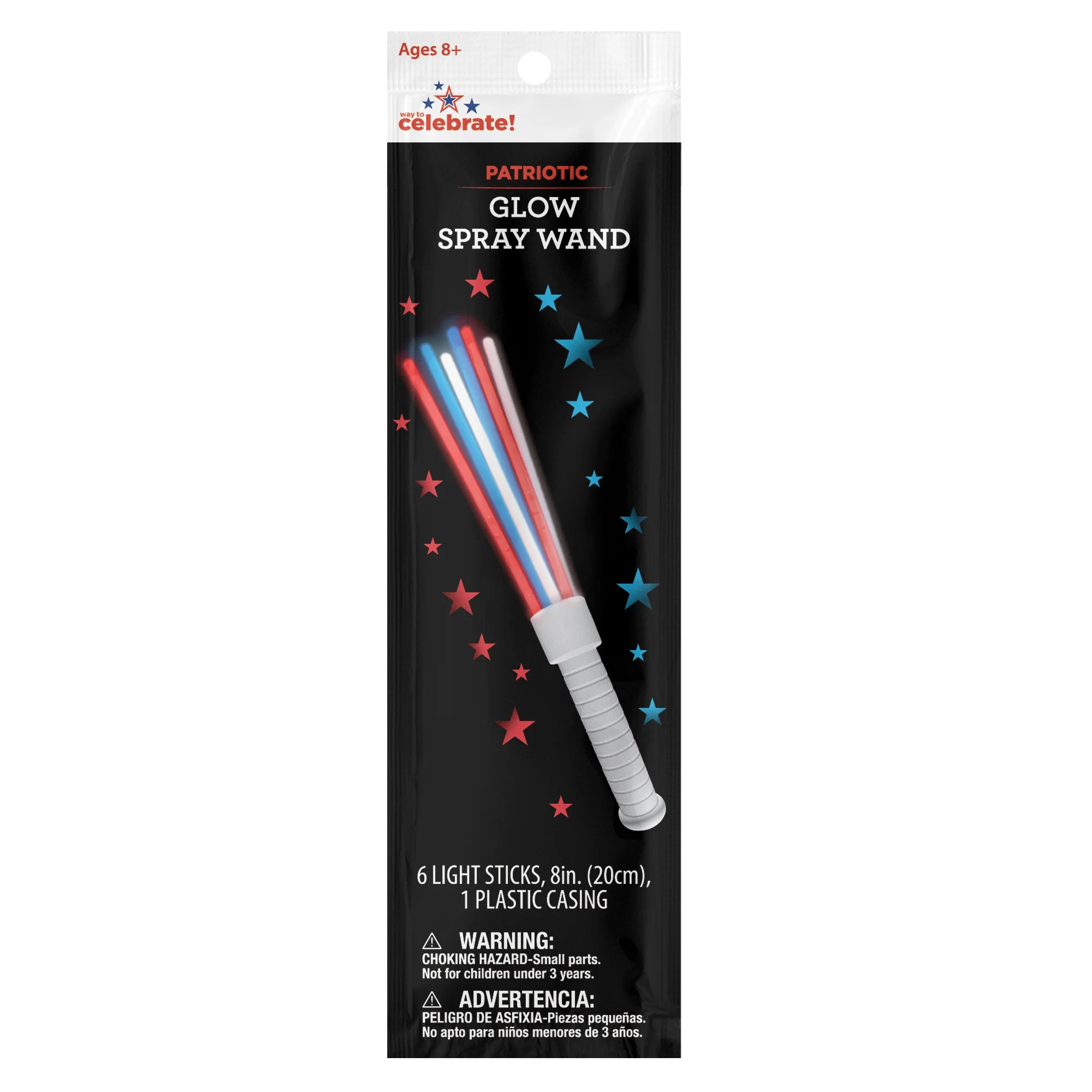 Patriotic Red, White, and Blue Glow Spray Wand, by Way To Celebrate | Walmart (US)