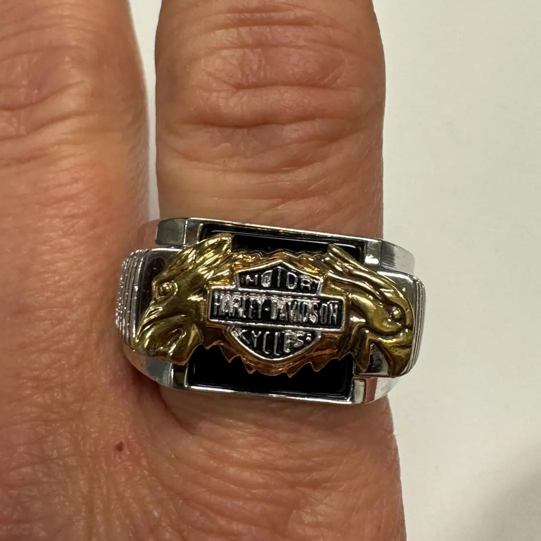 Sterling Silver 2 Tone and Onyx Franklin Mint Harley Davidson | Etsy (US)