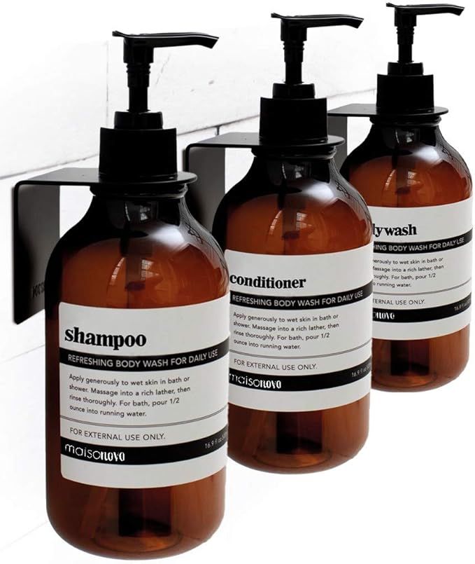 MaisoNovo Shampoo Dispenser for Shower Wall 3 Chamber - Drill Free Shower Soap Dispenser Wall Mou... | Amazon (US)