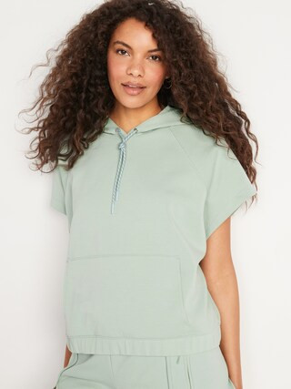 Dynamic Fleece Short-Sleeve Pullover Hoodie for Women | Old Navy (US)