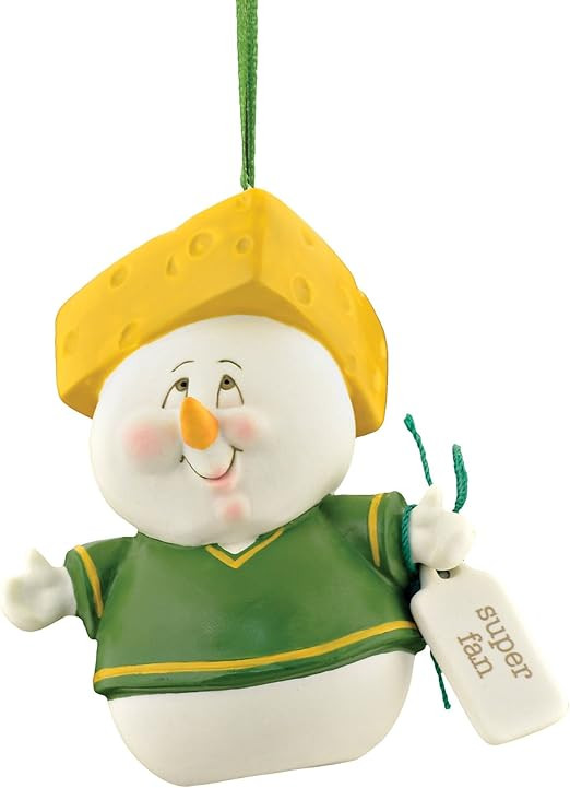 Department 56 Snowpinions “Super Fan Cheesehead” Porcelain Snowman Christmas, 3” Hanging Or... | Amazon (US)