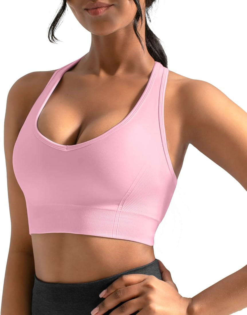 CELER Sports Bras for Women Racerback Chemistry Seamless Workout Yoga Gym Fitness Bra with Removable | Amazon (US)