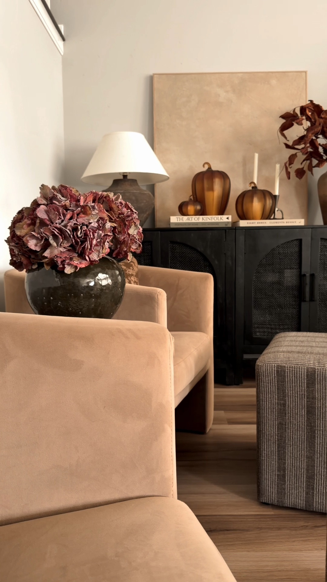 Sexy, right? 😏

Just a few simple touches gave this little space something I can feel! 

Of course I continued with the moody tones — the green crackled vase & burgundy pillow covers are recent purchases & I love!

Fall decor, fall styling, living room, home decor, home styling, accent chair, accent table, console styling, vase styling, moody decor, fall stems, neutral home

#LTKHome #LTKSeasonal