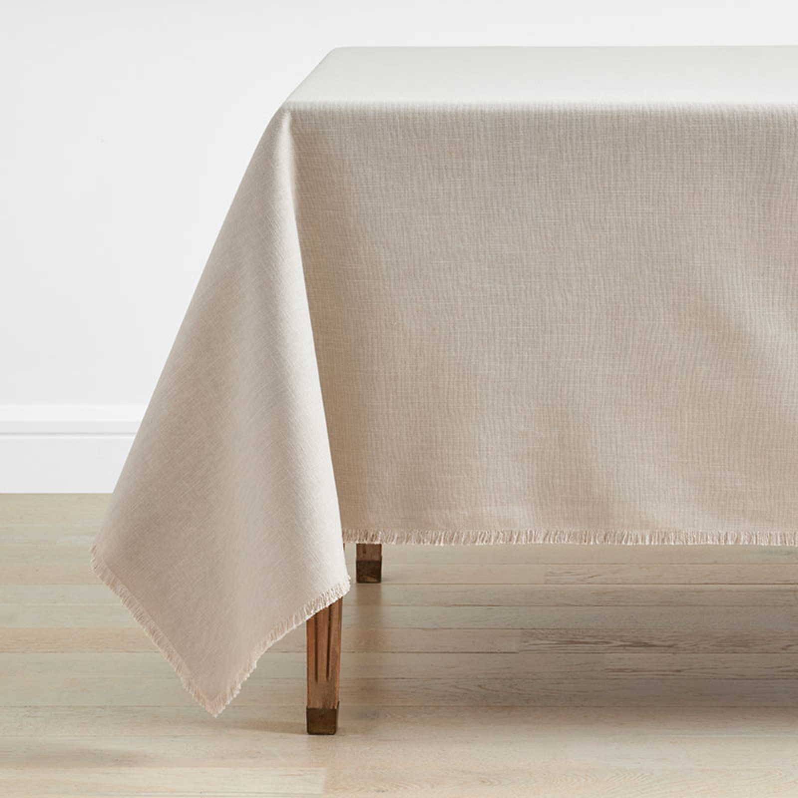 Solid Fringe Tablecloth - Putty, 70 in. x 120 in. | The Company Store