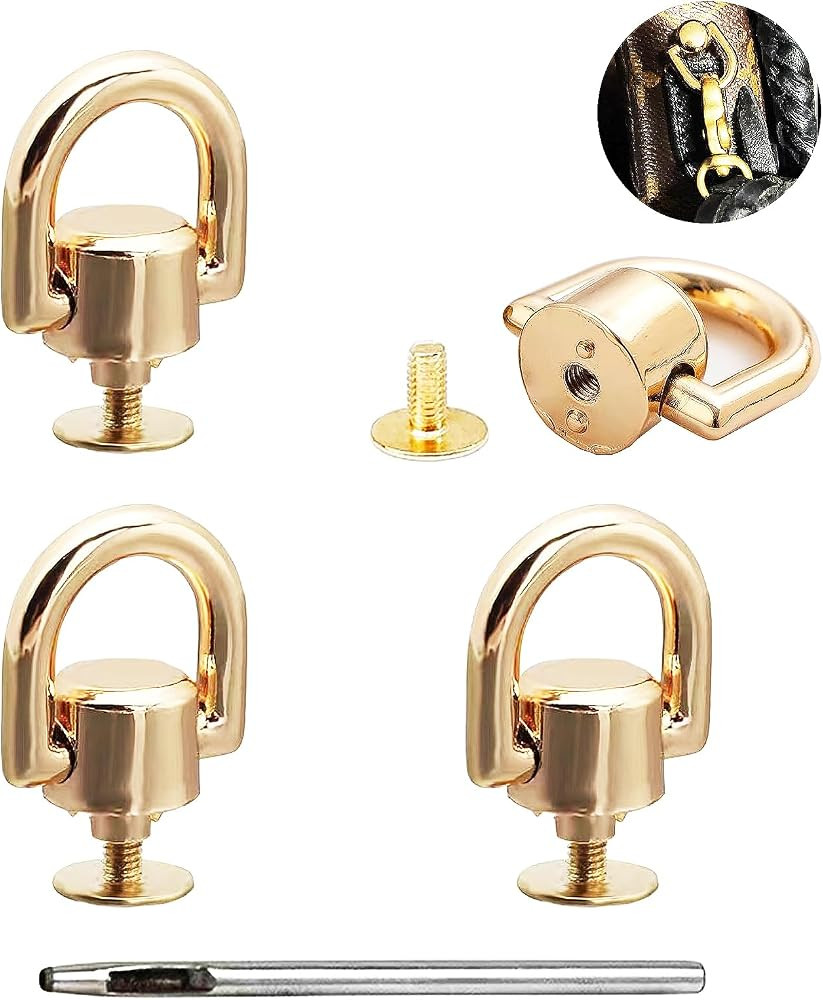D Rings for Purse, Heavy Duty Leather Rivets Button and Stud Screw,4Pcs Crossbody Conversion Kit,... | Amazon (US)