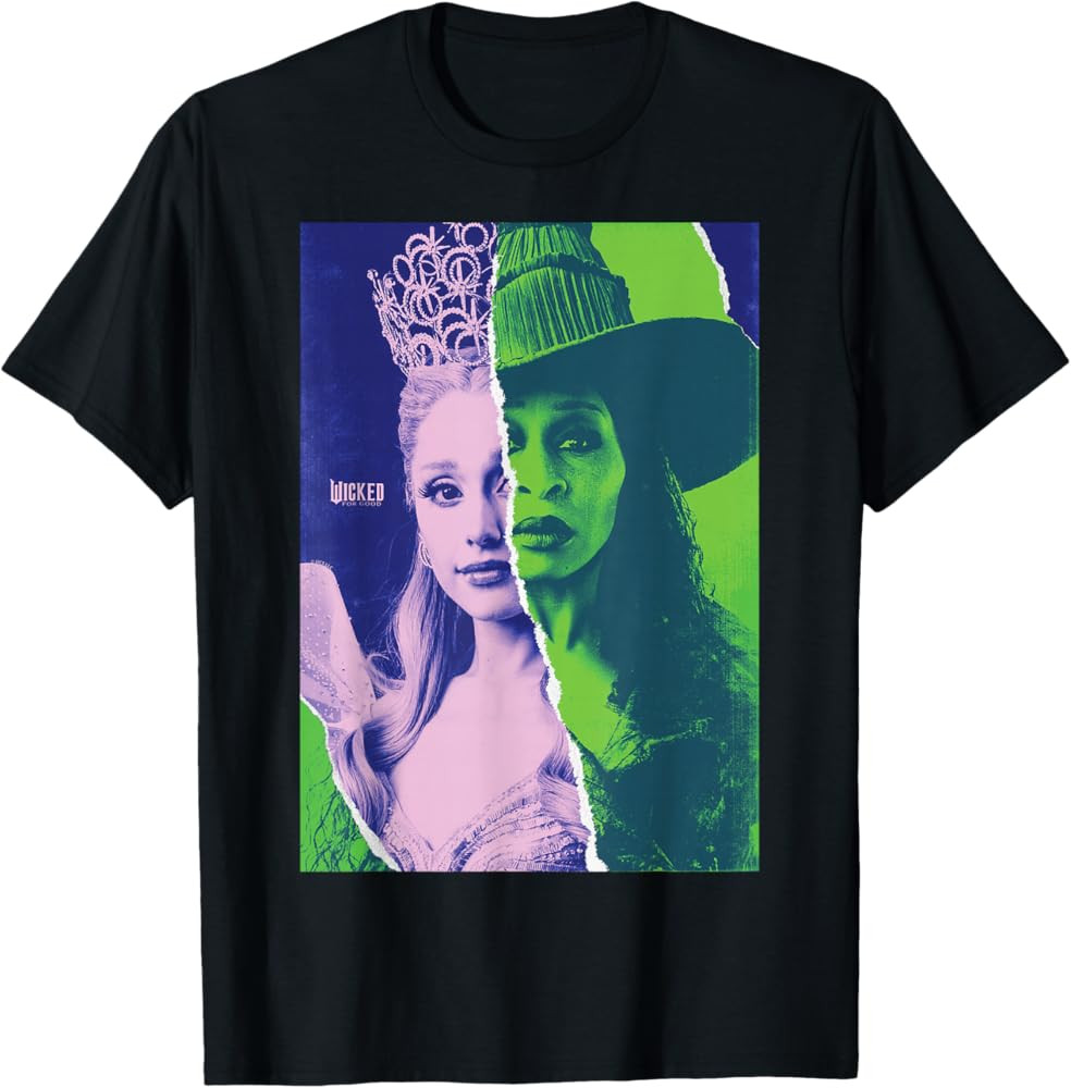 Wicked: For Good Glinda and Elphaba Split Portrait T-Shirt | Amazon (US)