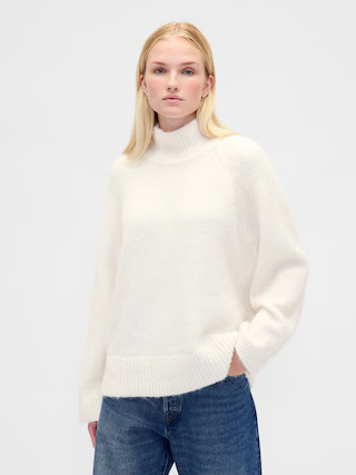 Fuzzy Oversized Turtleneck Sweater | Gap (US)