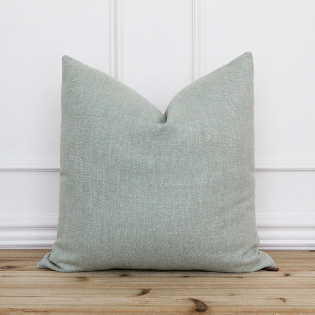 Light Green Herringbone Pillow Cover | Sage Green Pillow Cover | Green Custom Pillow Cover |  Han... | Etsy (US)