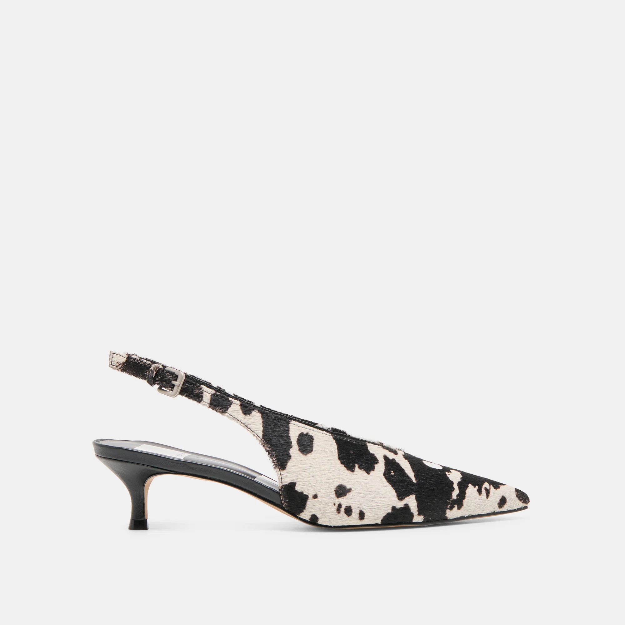 Alenna Heels Black White Taurus Calf Hair | DolceVita.com