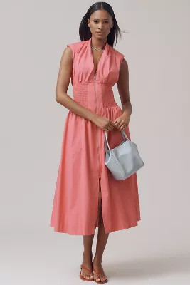 The Tommie Zip-Front Midi Dress | Anthropologie (US)