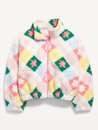 Oversized Sherpa Zip Jacket for Girls | Old Navy (US)