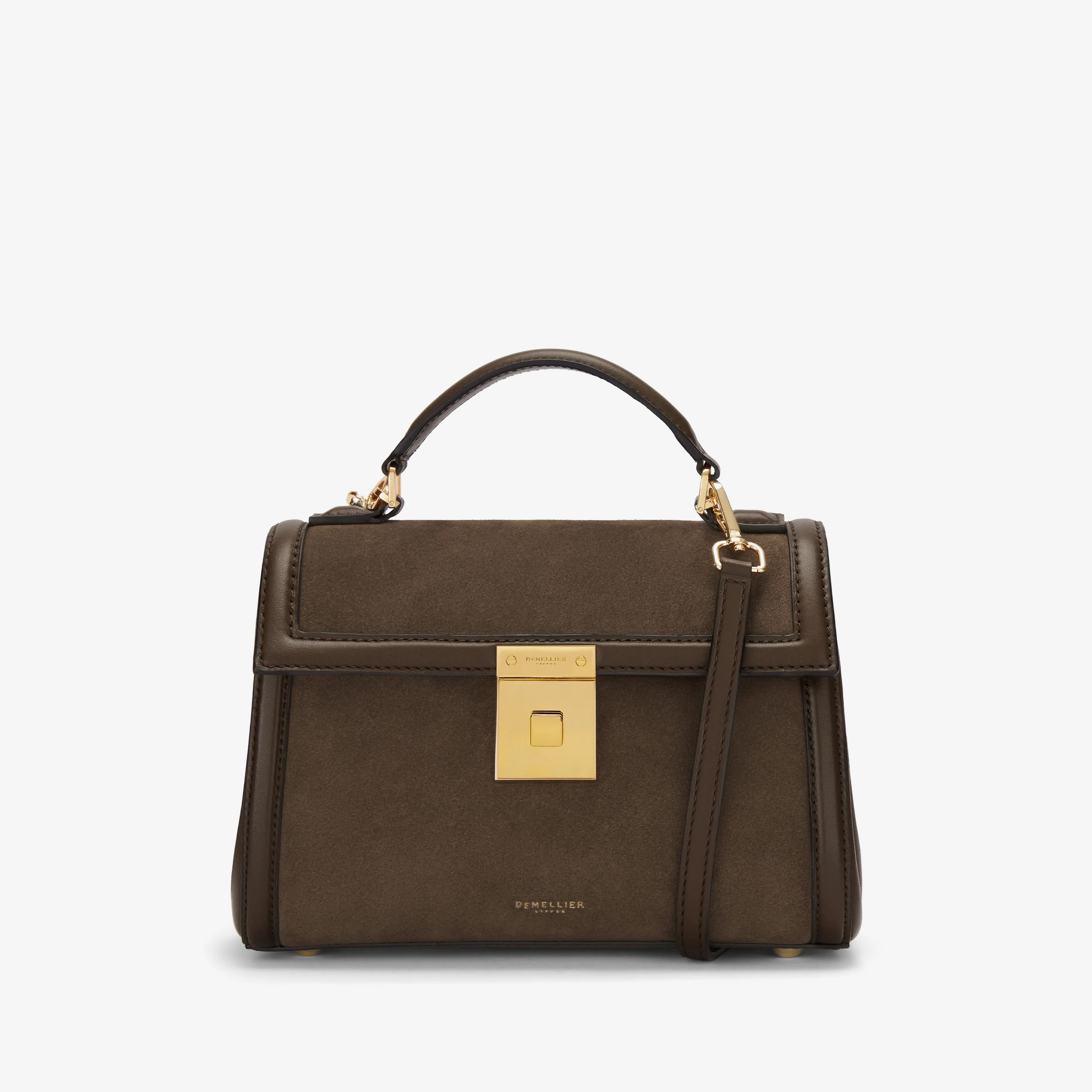 DeMellier The Paris in Mocha Suede & Mocha Smooth Leather Crossbody bag | DeMellier