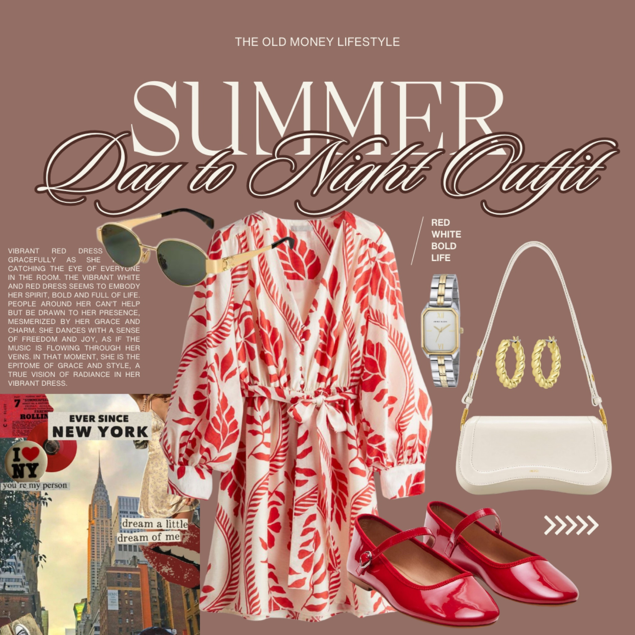 Summer day to night outfit. Red ballerina flats, gold hoops earrings, New York summer dress style, 

#LTKFindsUnder100 #LTKFindsUnder50 #LTKStyleTip
