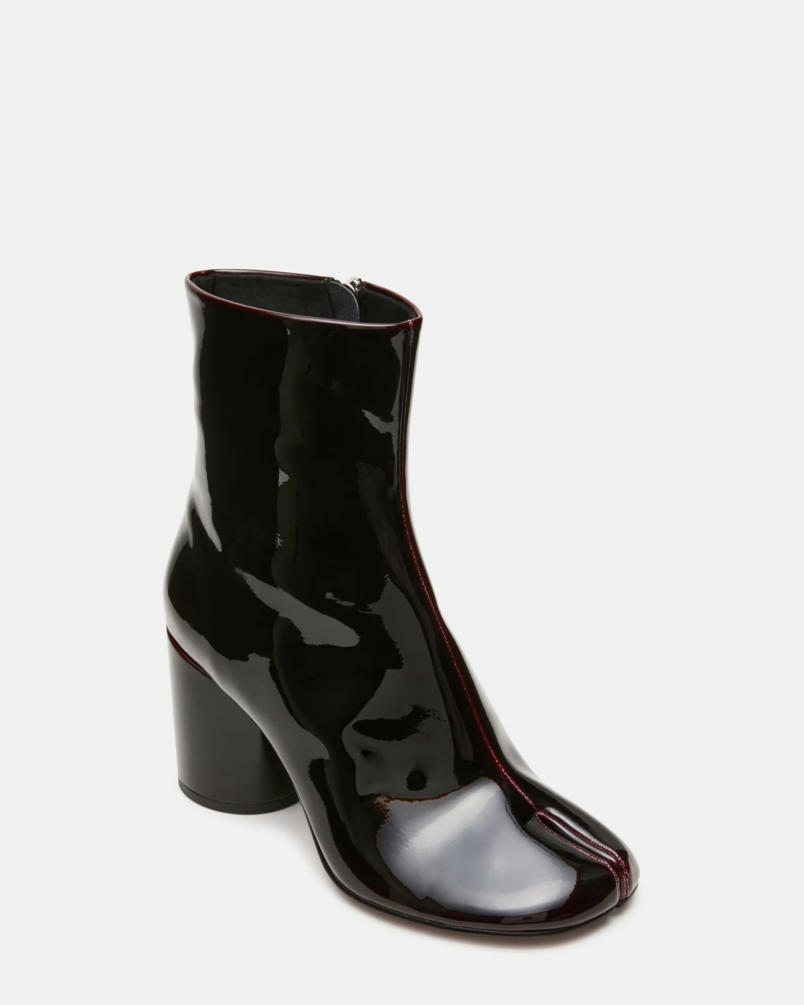 Steve Madden Women's Caro Dark Cherry Patent Block Heel Booties - Wine - Size 9.5 - Leather | Steve Madden (US)