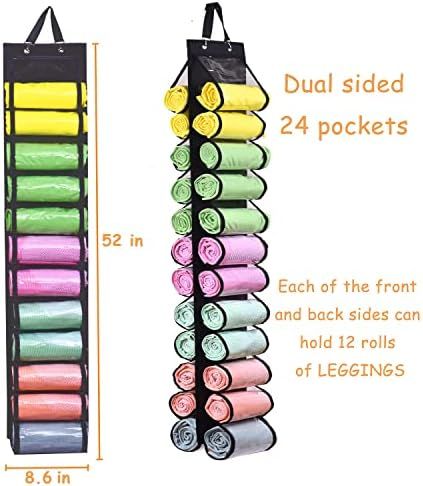 Legging Storage Bag Storage Hanger Can Holds 24 Leggings or Shirts Jeans Compartment Storage Hanger, | Amazon (US)