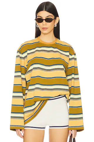 Lovers and Friends Ella Top in Moss Green Stripe from Revolve.com | Revolve Clothing (Global)