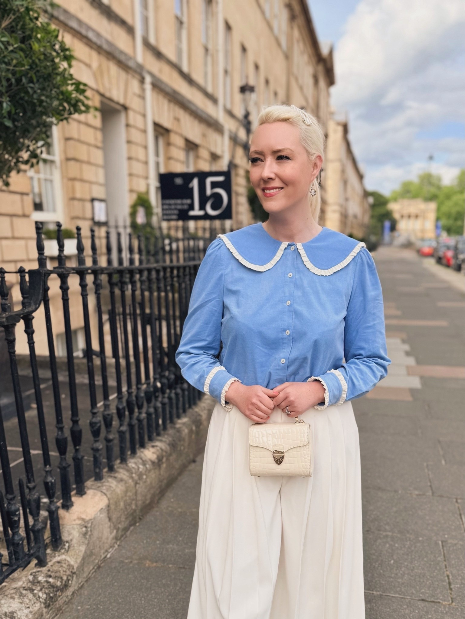 Nautical vibes for the weekend! Sailor collars are one of this season’s hottest trends but it doesn’t always have to be navy blue - change it up and try adding a pop of red or even a red lippy ⚓️ 

Blue Babycord Sailor Blouse  - LK Bennett 

Regent Wide Leg Trousers at Boden Clothing

Emilia Mary Janes - Augusta 

Mini Mayfair Bag in Ivory Leather - Aspinal of London

Little Lovelies Blue Cameo Earrings - Vintouch at Wolf & Badger

#LTKstyletip #LTKbag #LTKluxury

#LTKsummer #LTKuk #LTKeurope