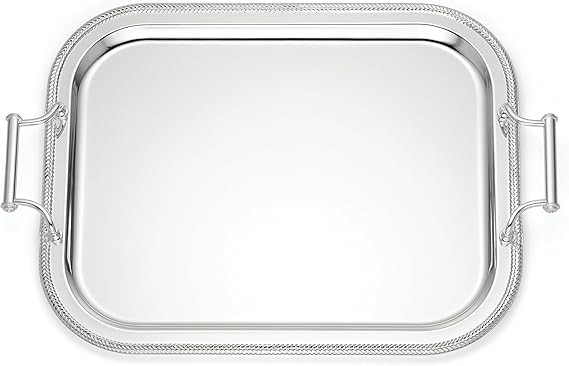 Reed And Barton 896102 Rectangle Silverplate Tray With Handles | Amazon (US)