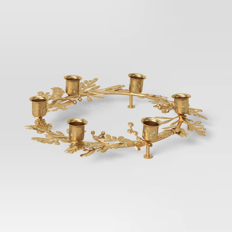 Brass Wreath Centerpiece Candle Holder - Threshold™ | Target