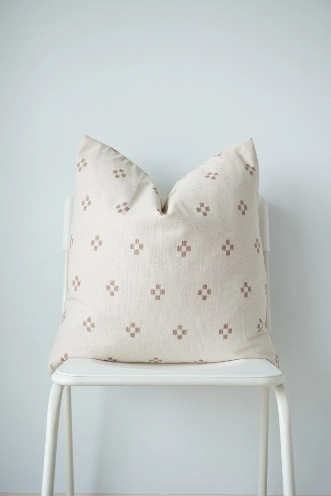 White Brown Dot Block Print Pillow Case - Etsy | Etsy (US)