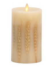 6.5in Wheat Flickering Flameless Pillar | TJ Maxx