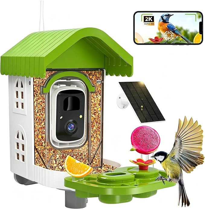 AI Bird Recognition & Real-Time Alerts: The smart bird feeder comes with a built-in camera and AI... | Amazon (US)