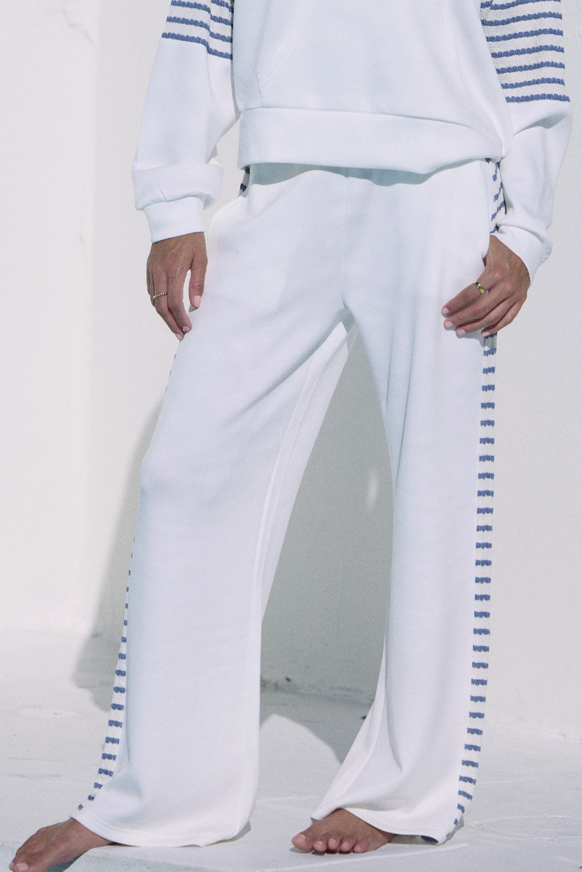 Wide Leg Pant with Striped Side | Vintage Havana
