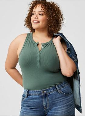 Super Soft Rib Snap Front High Neck Tank | Torrid (US & Canada)