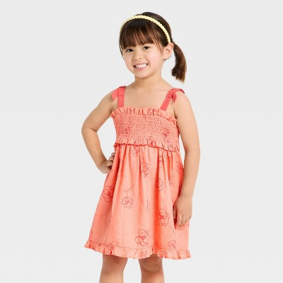 Toddler Girls' Floral Smocked Sweater Dress - Cat & Jack™ Pink 4T | Target