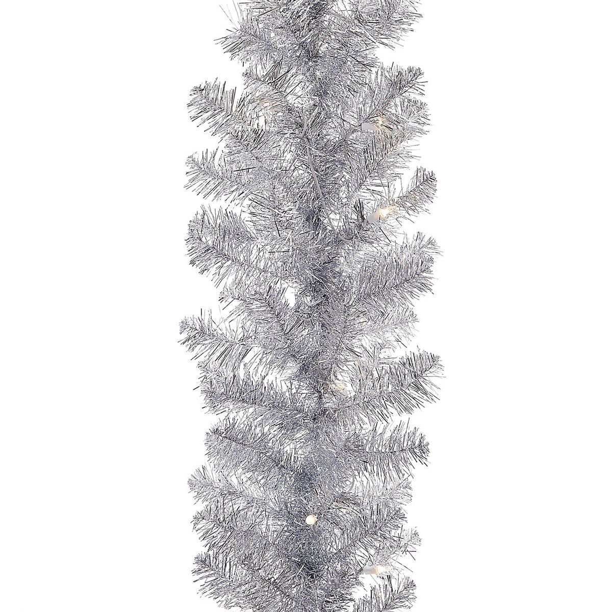 9-ft. Pre-Lit Silver Point Artificial Pine Garland | Kohl's