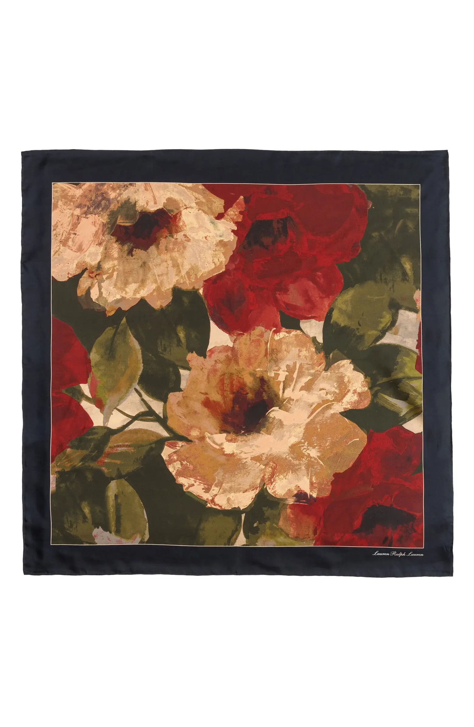Lauren Ralph Lauren Fall Roses Square Silk Scarf | Nordstrom | Nordstrom