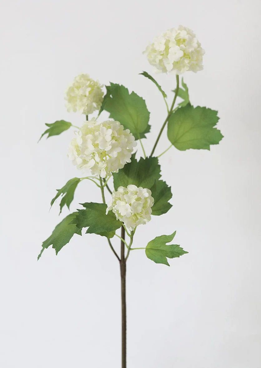 High-Quality Artificial Flowers at Afloral.com | Cream Snowball Spray | Afloral