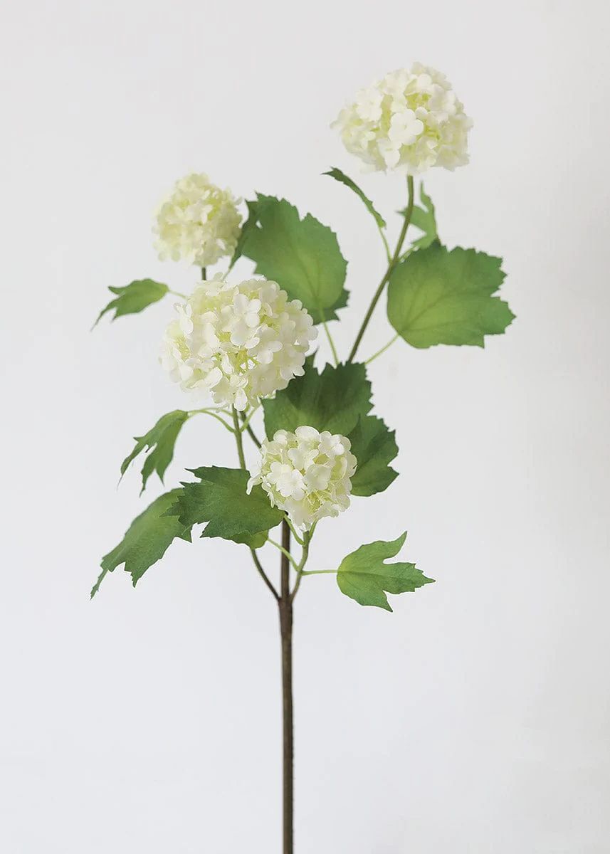 High-Quality Artificial Flowers at Afloral.com | Cream Snowball Spray | Afloral