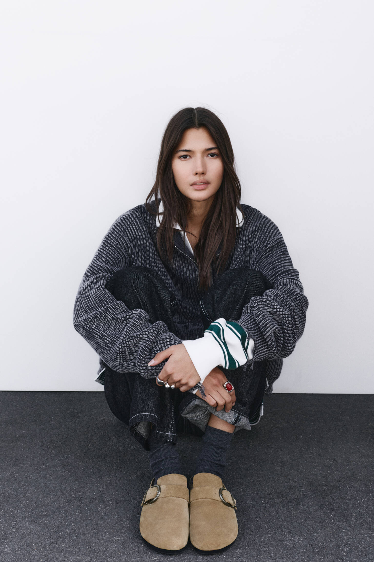 Buckled leather clogs - pull&bear | PULL and BEAR UK