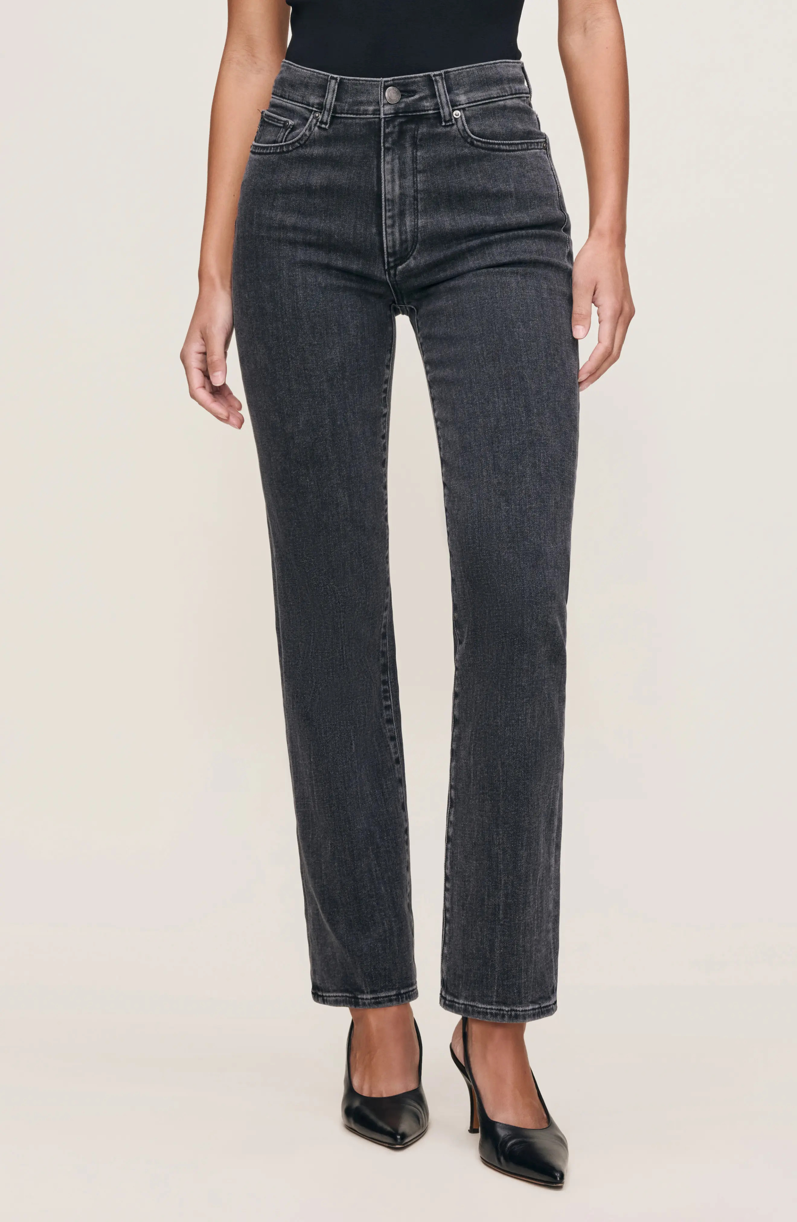 DL1961 Halle Straight High Waist Instasculpt™ Jeans in Nightshade at Nordstrom, Size 25 | Nordstrom
